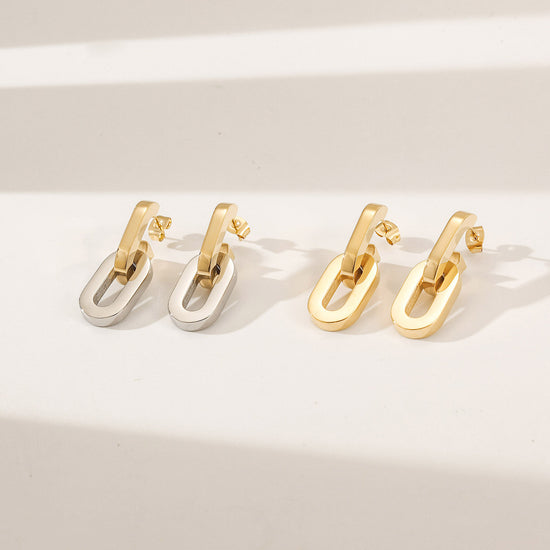 O-shaped hook earrings-SCE515STGC