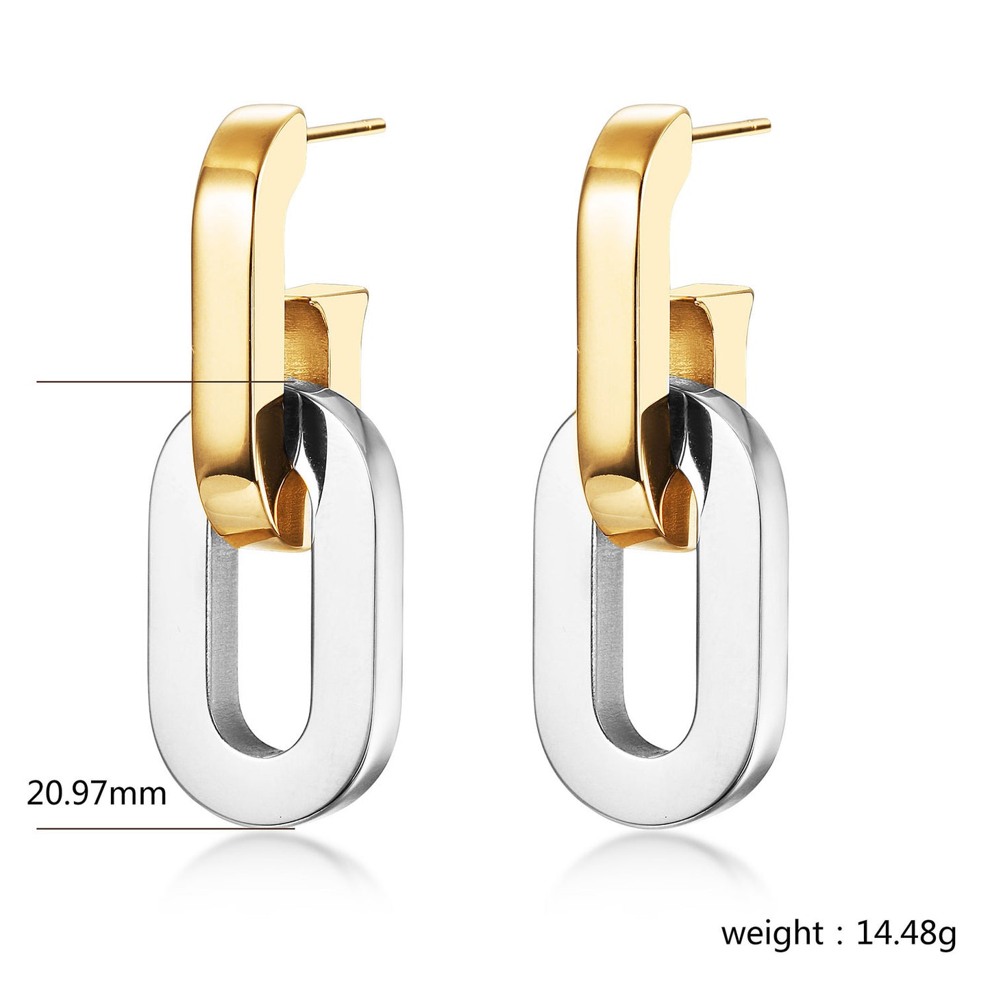 Hook O-shaped earrings-SCE515STMC
