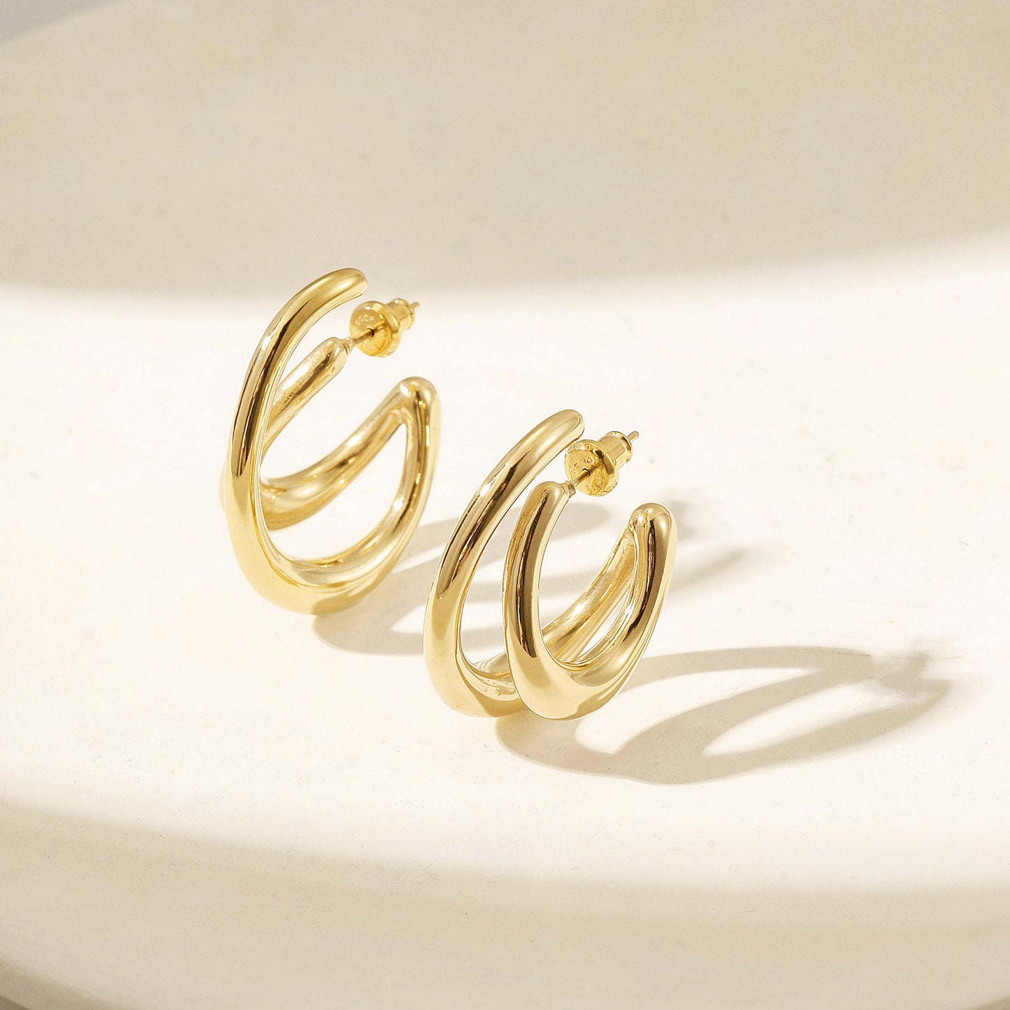 Lrregular circle earrings-SCE517STGC