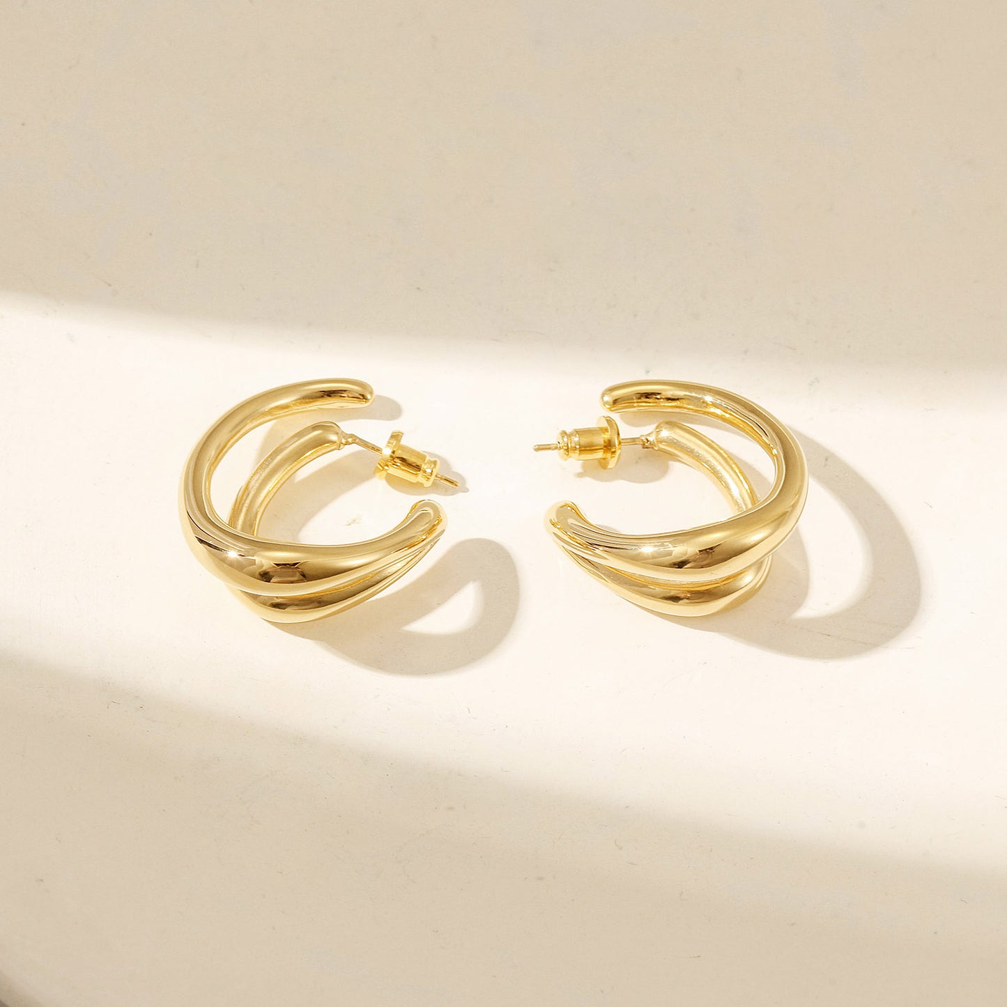 Lrregular circle earrings-SCE517STGC