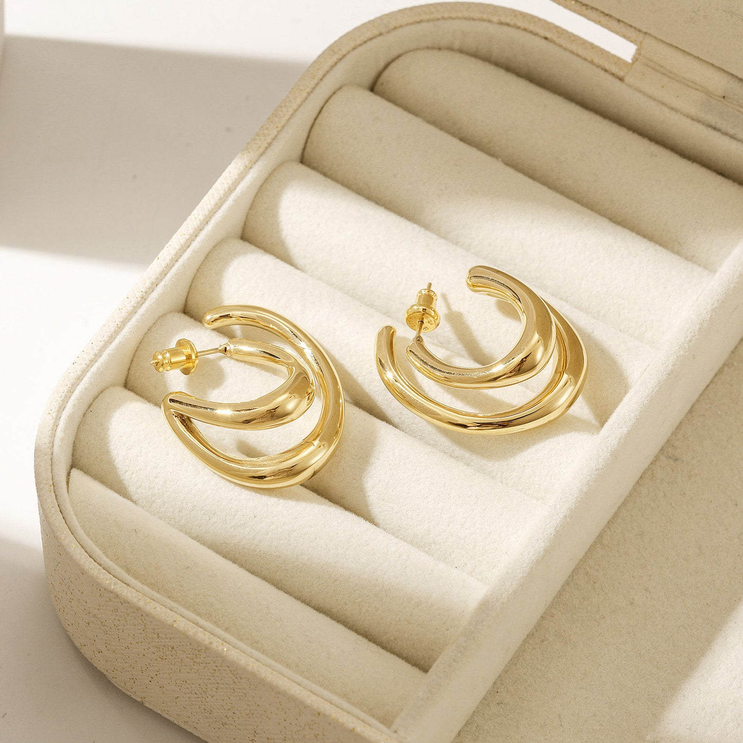 Lrregular circle earrings-SCE517STGC