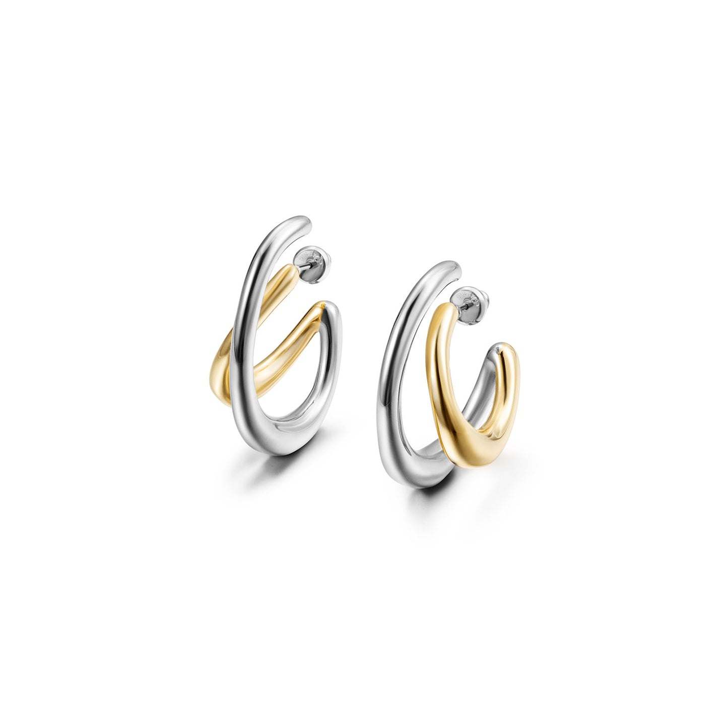 Lrregular Intercolor Circle Earrings-SCE517STMC