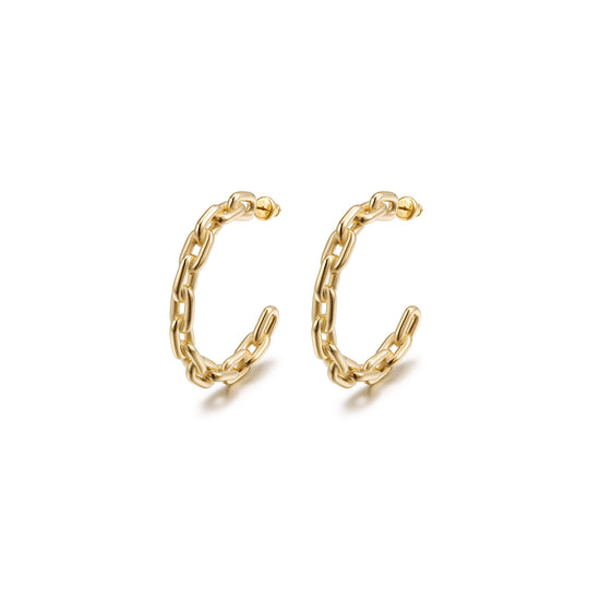 Golden chain earrings-SCE518STGC