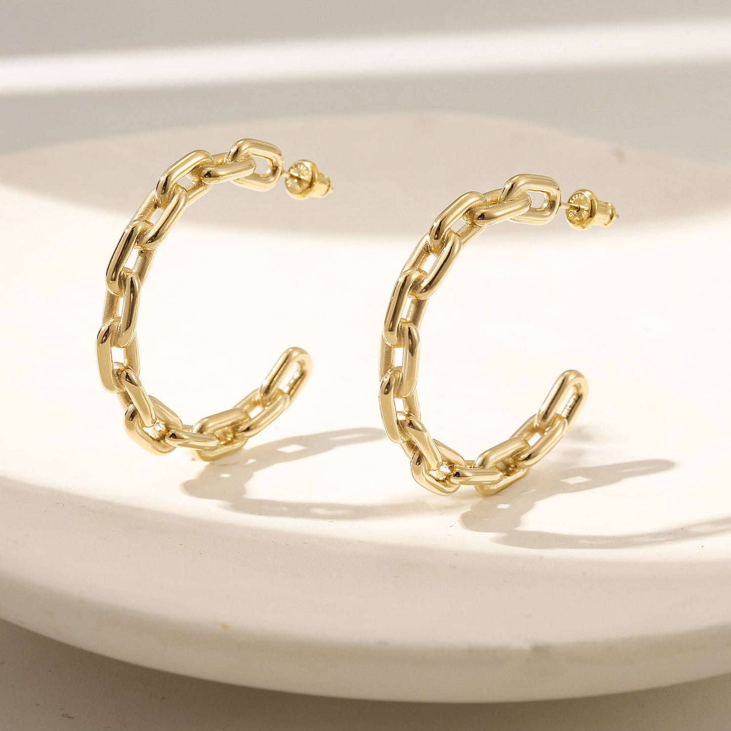 Golden chain earrings-SCE518STGC