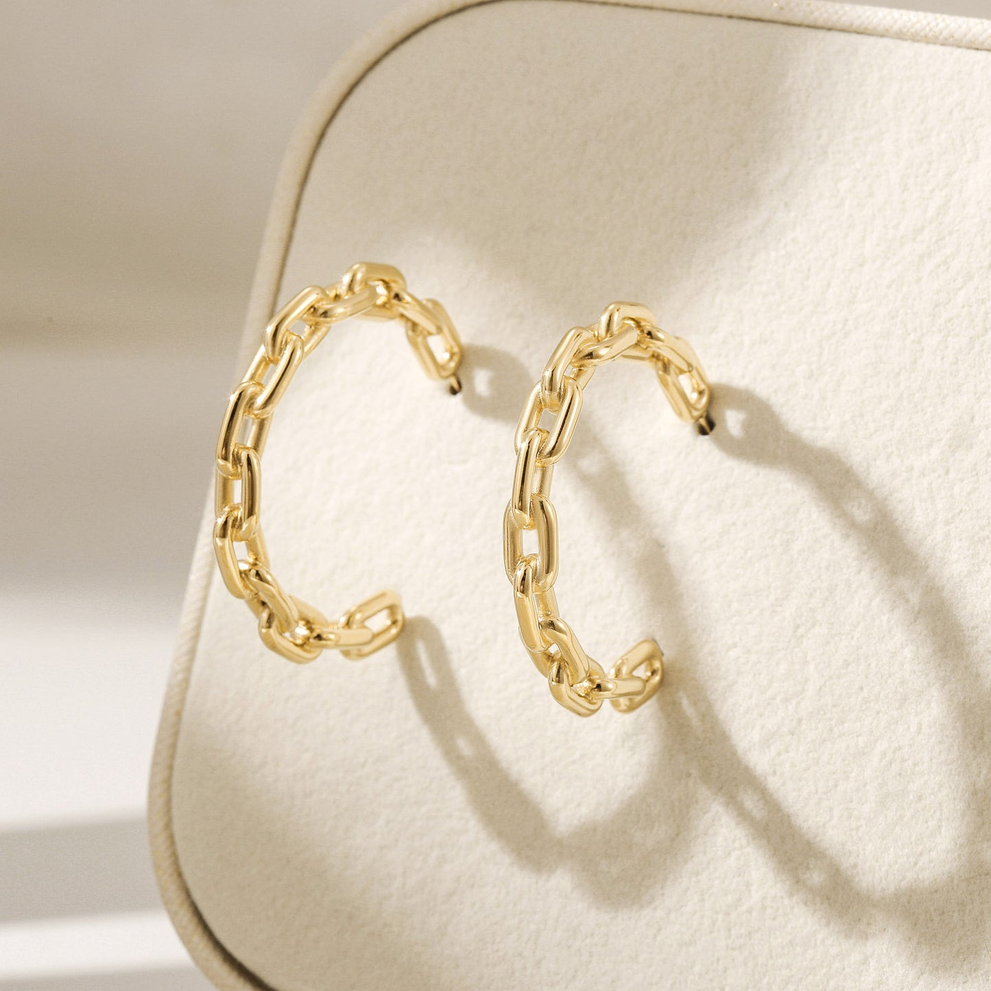 Golden chain earrings-SCE518STGC