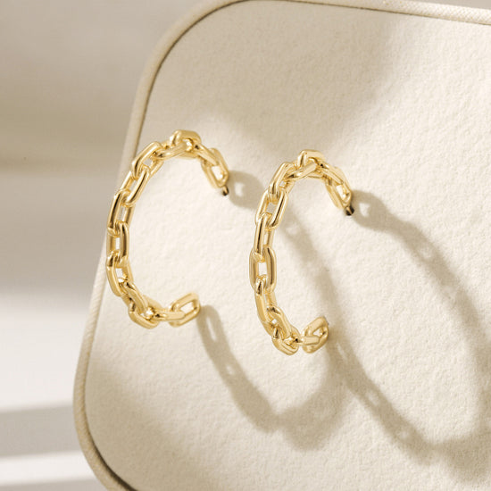 Golden chain earrings-SCE518STGC
