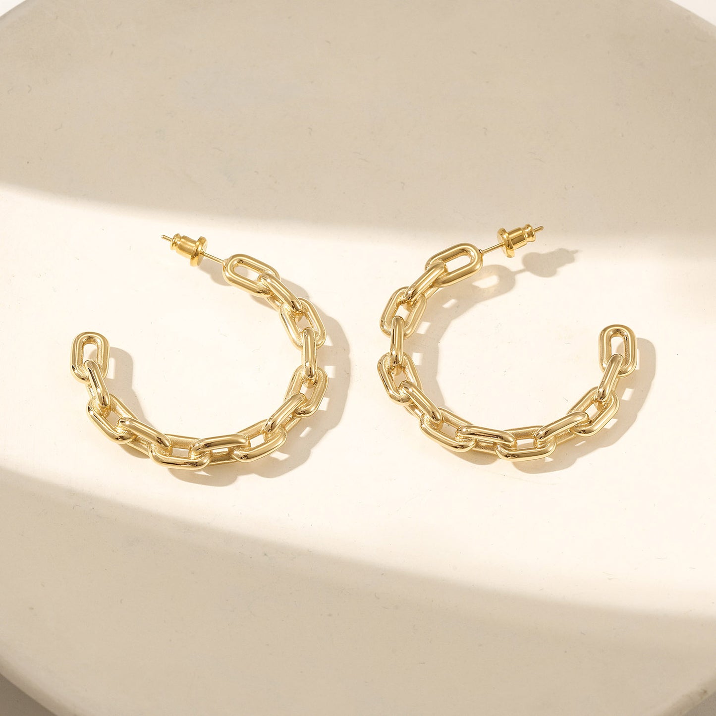 Golden chain earrings-SCE518STGC