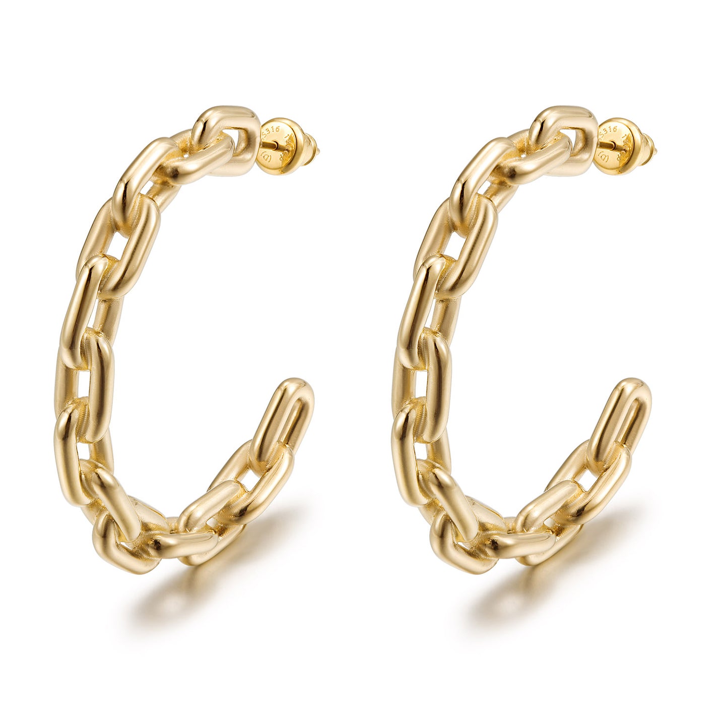 Golden chain earrings-SCE518STGC