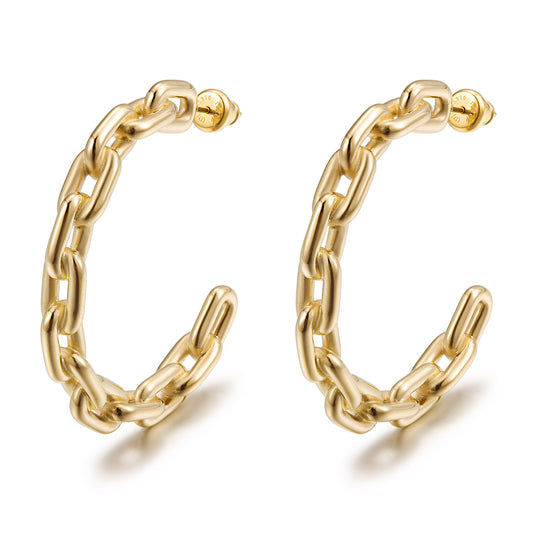Golden chain earrings-SCE518STGC
