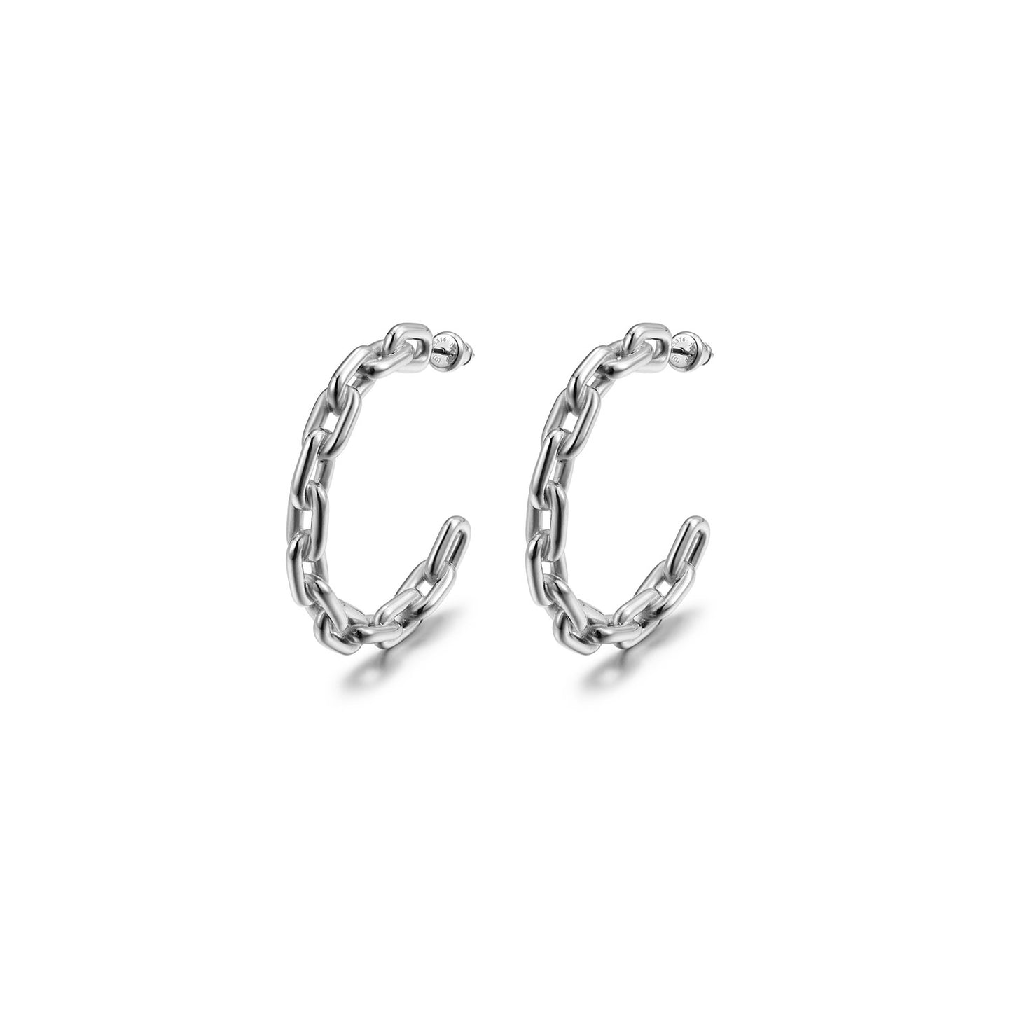 Silver chain earrings-SCE518STWG