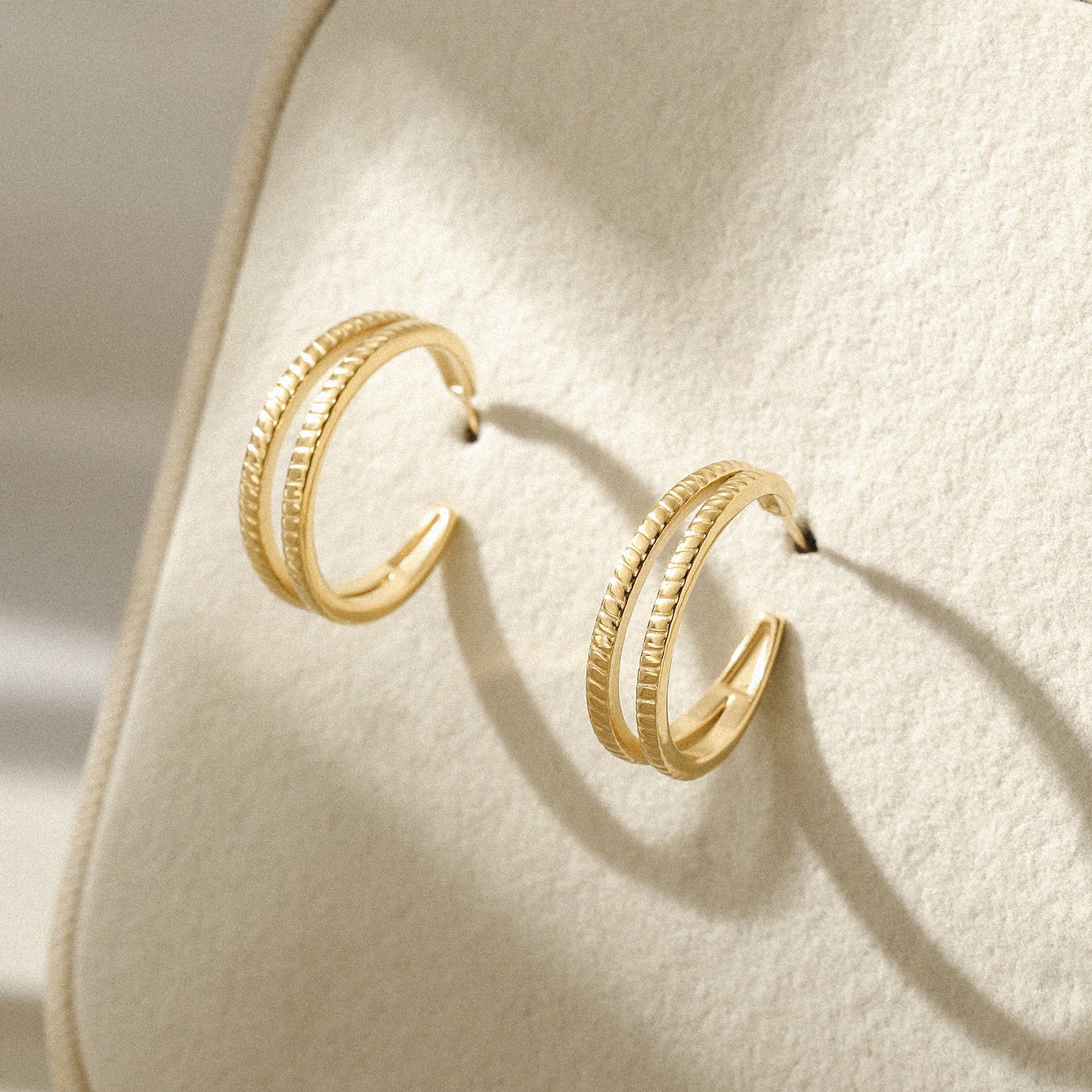 Double C-shaped earrings-SCE519STGC