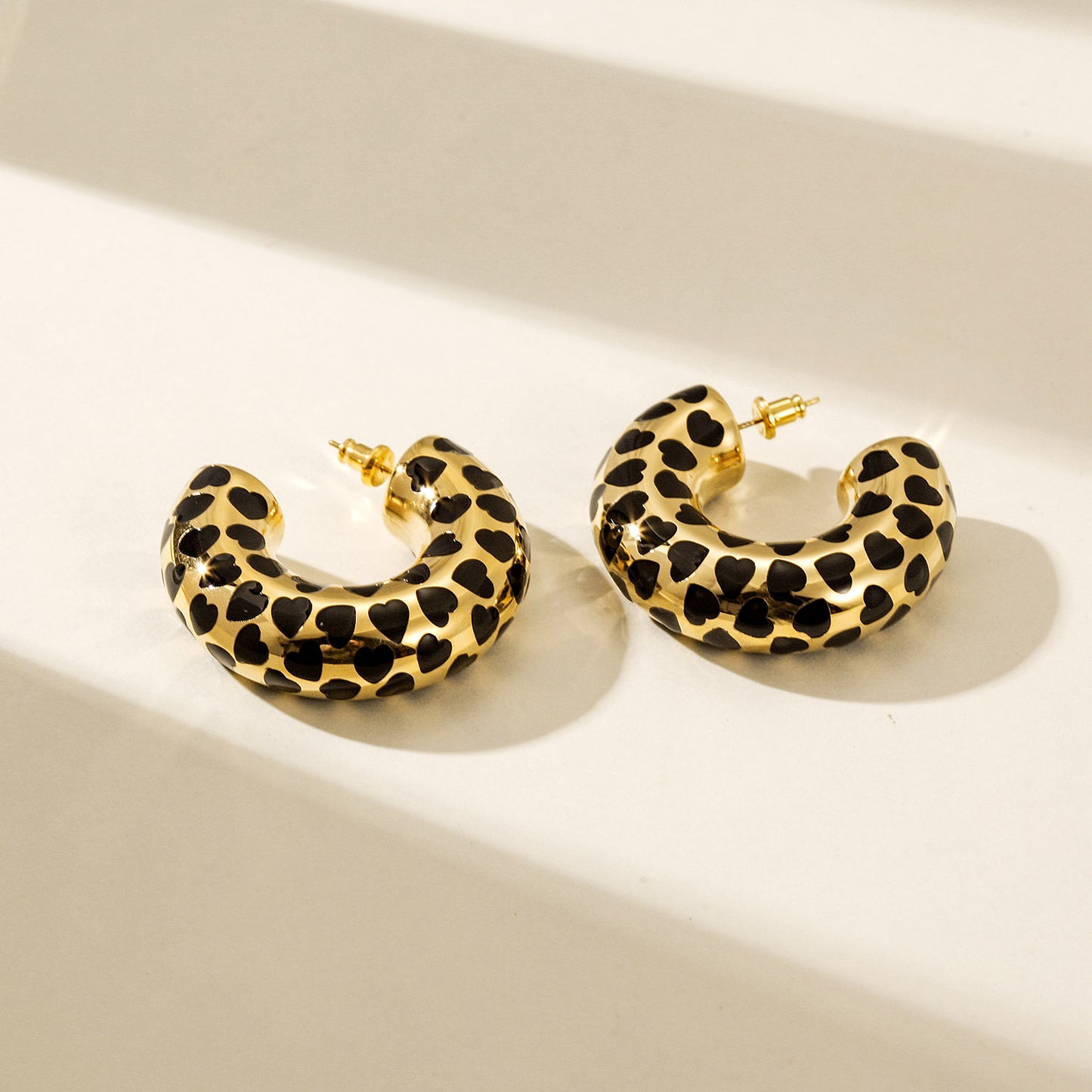Love leopard print earrings-SCE524STGC-L