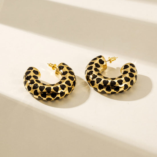 Love leopard print earrings-SCE524STGC-L