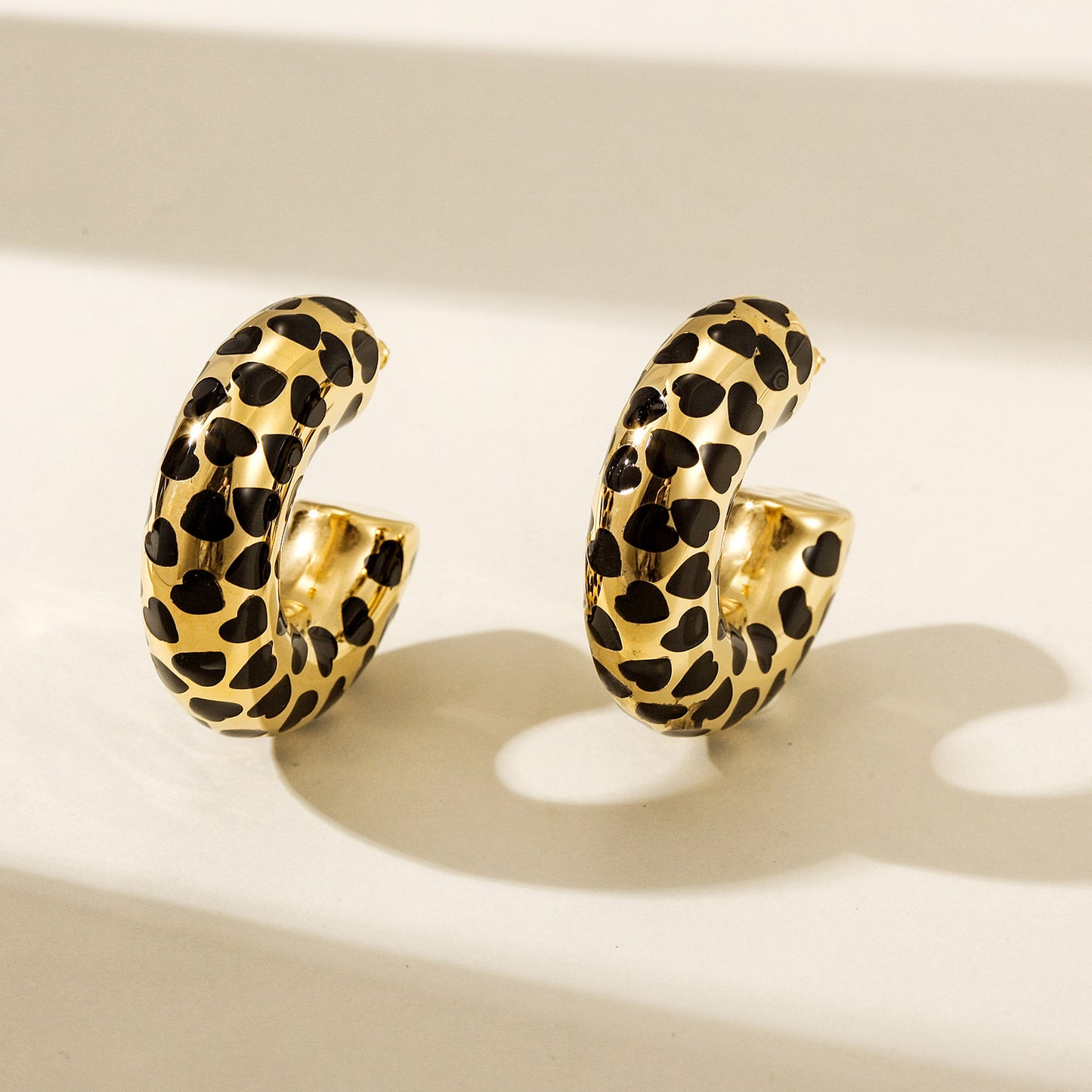 Love leopard print earrings-SCE524STGC-L