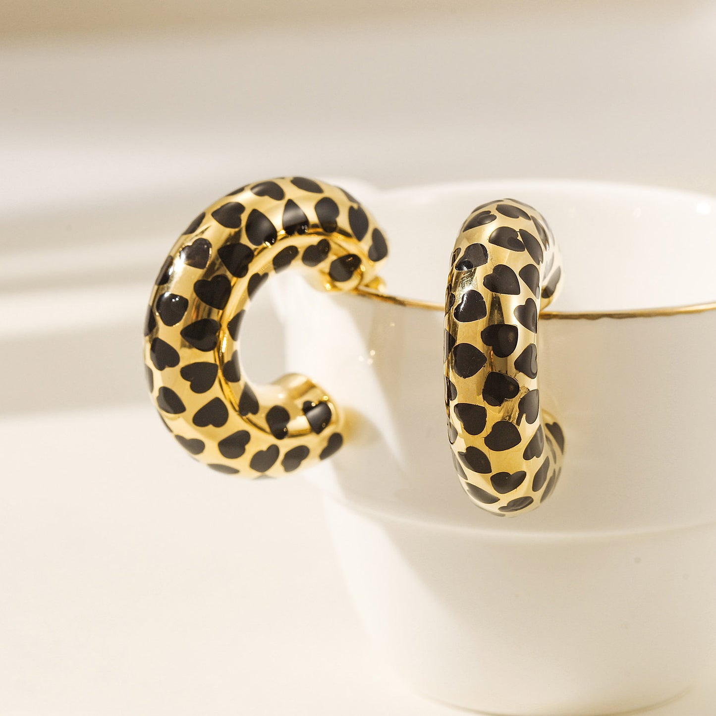 Love leopard print earrings-SCE524STGC-L
