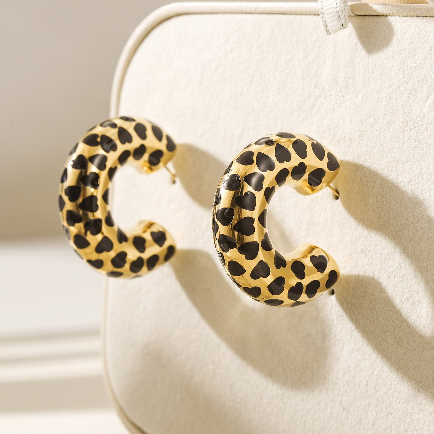 Love leopard print earrings-SCE524STGC-L