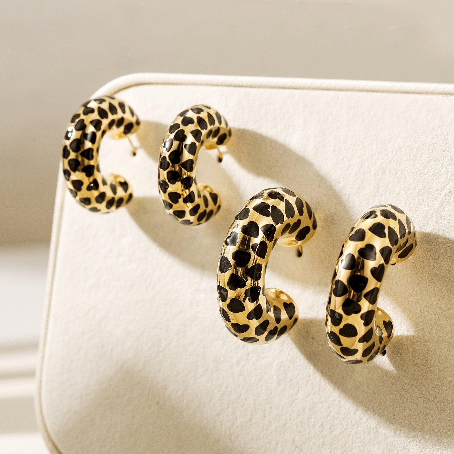 Love leopard print earrings-SCE524STGC-L