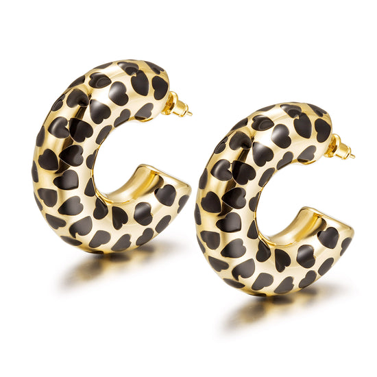 Love leopard print earrings-SCE524STGC-L