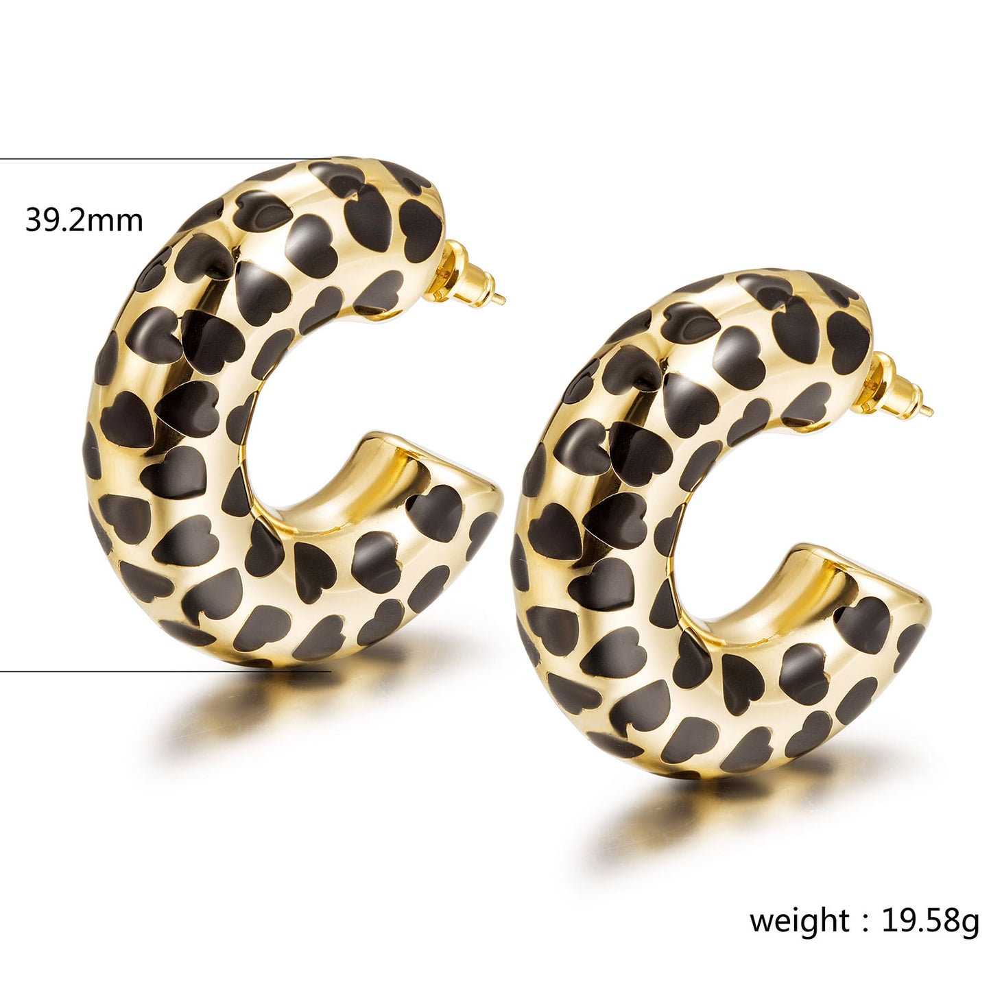 Love leopard print earrings-SCE524STGC-L