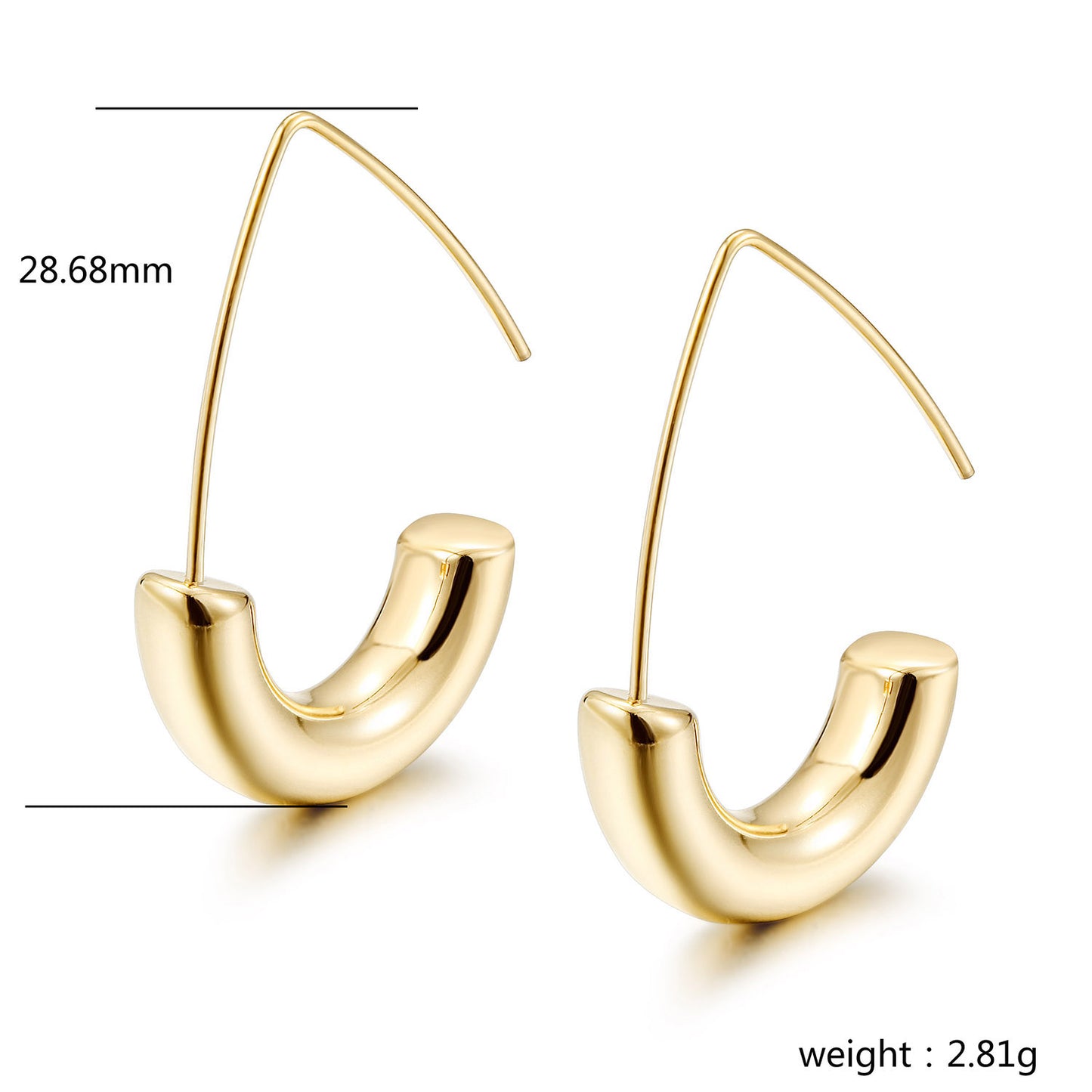 Vintage C-shaped earrings-SCE525STGC