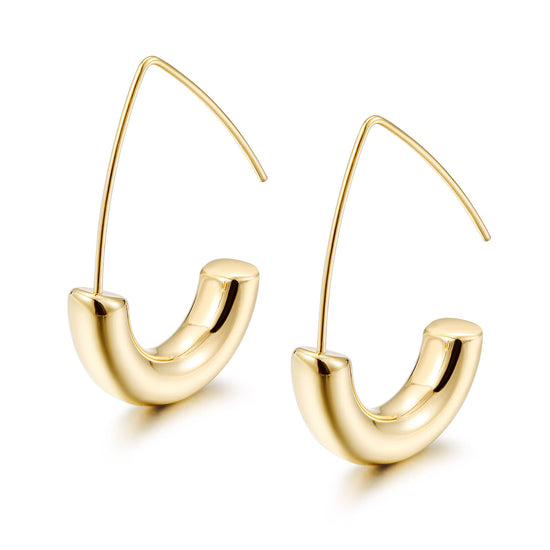 Vintage C-shaped earrings-SCE525STGC