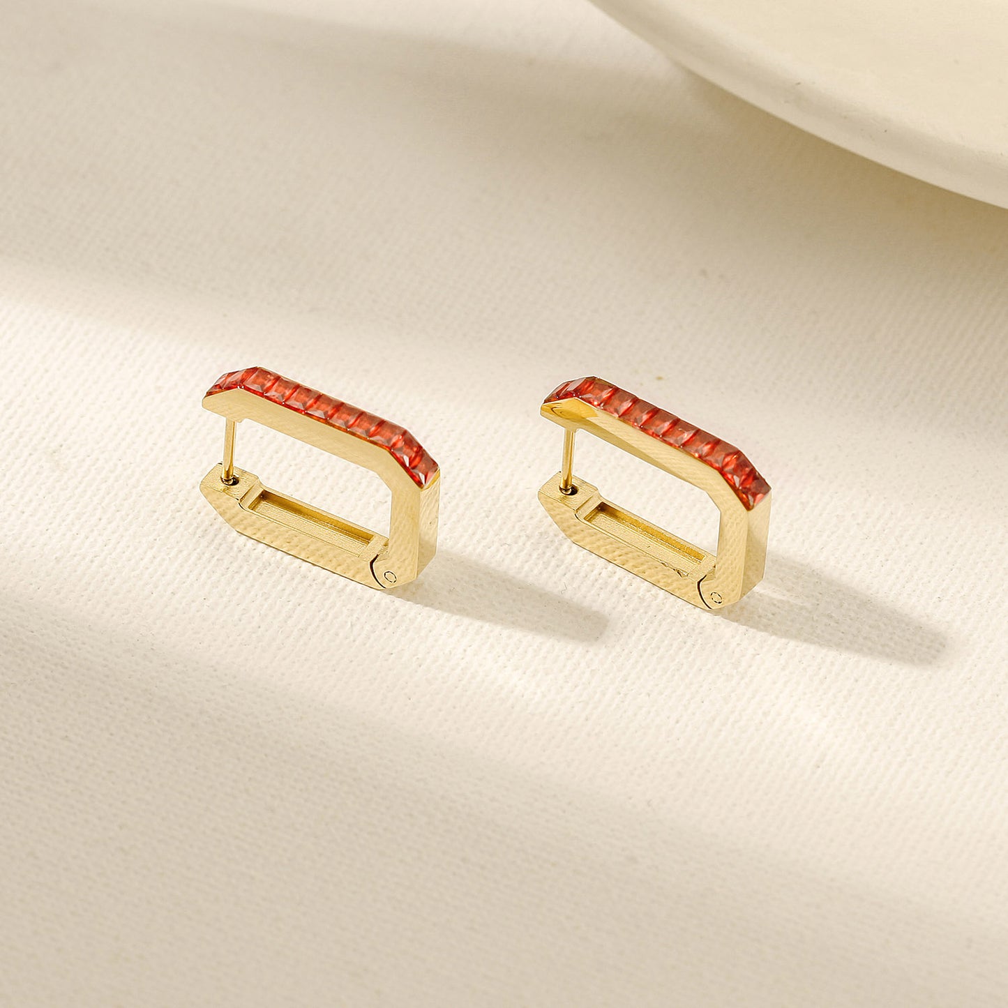 U-shaped ear clip earrings-SCE526STGCRD