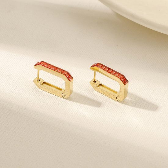 U-shaped ear clip earrings-SCE526STGCRD
