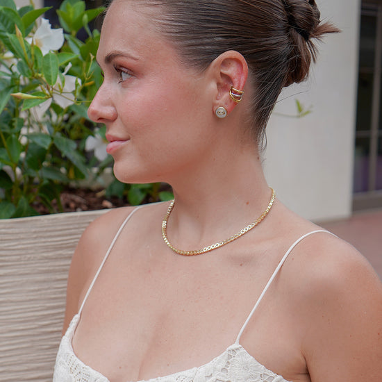 White Shell Button Studs