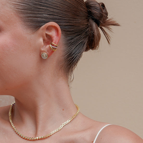 White Shell Button Studs