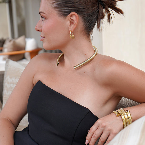 Gold Coil Snake Wrap Bangle