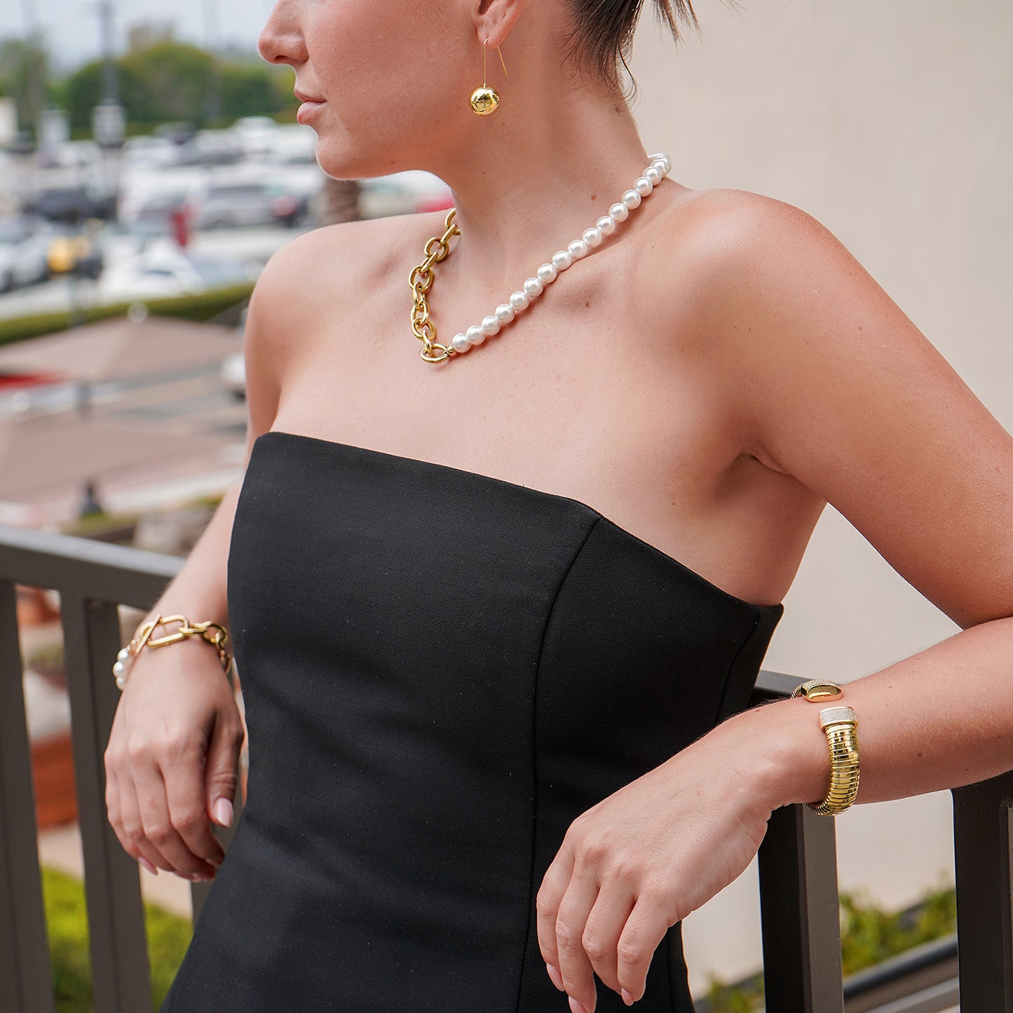 Gold Statement Snake Coil Cuff-14mm