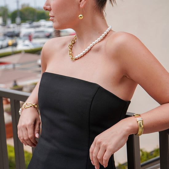 Gold Statement Snake Coil Cuff-14mm