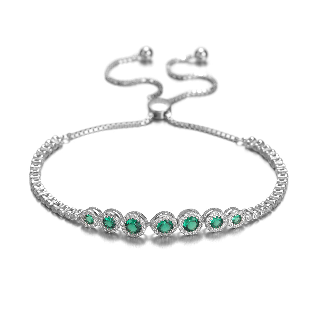 Round chain zircon bracelet-SSB029WG