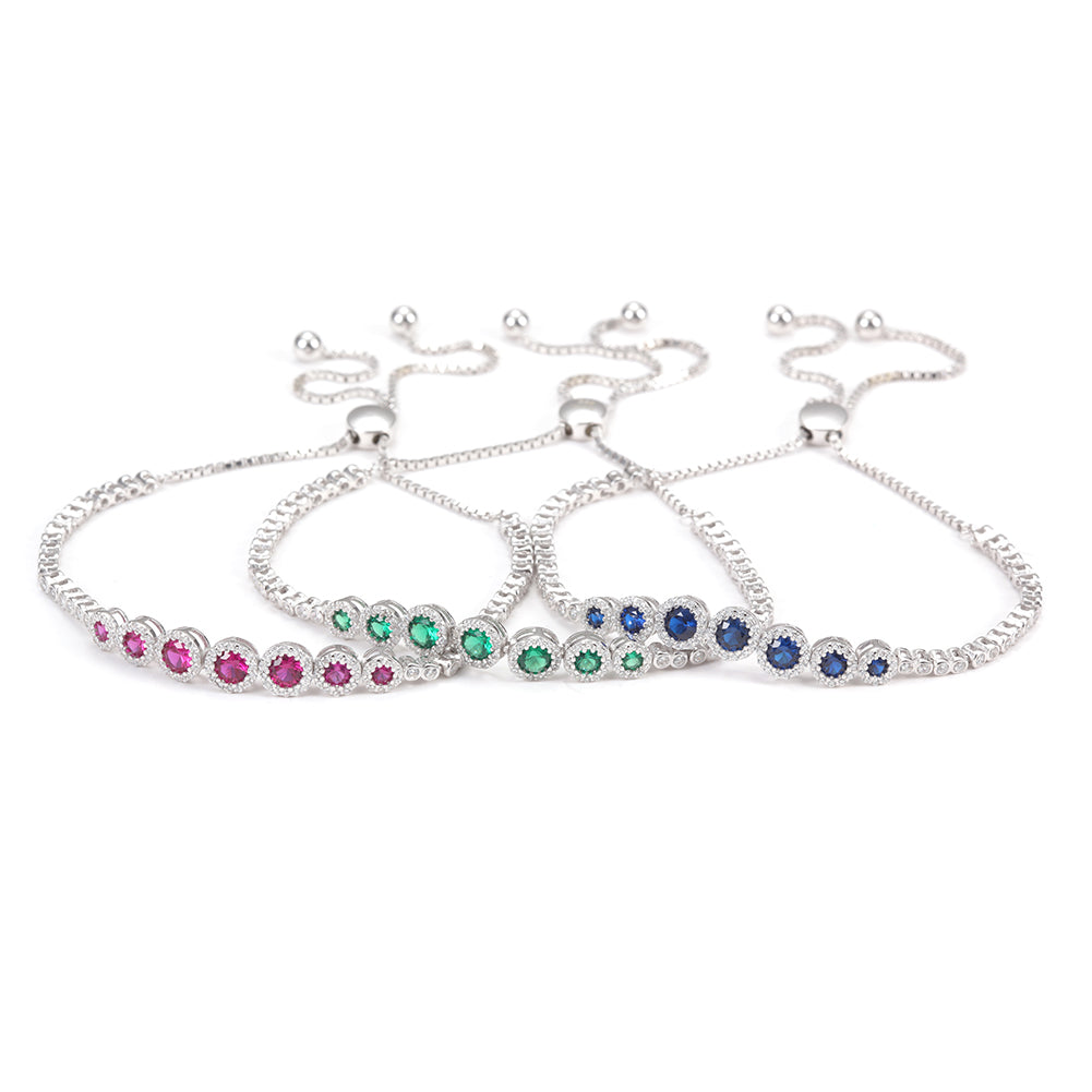 Round chain zircon bracelet-SSB029WG