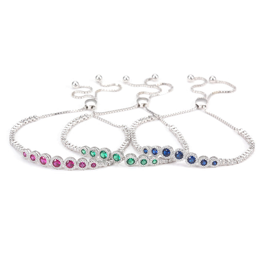 Round chain zircon bracelet-SSB029WG