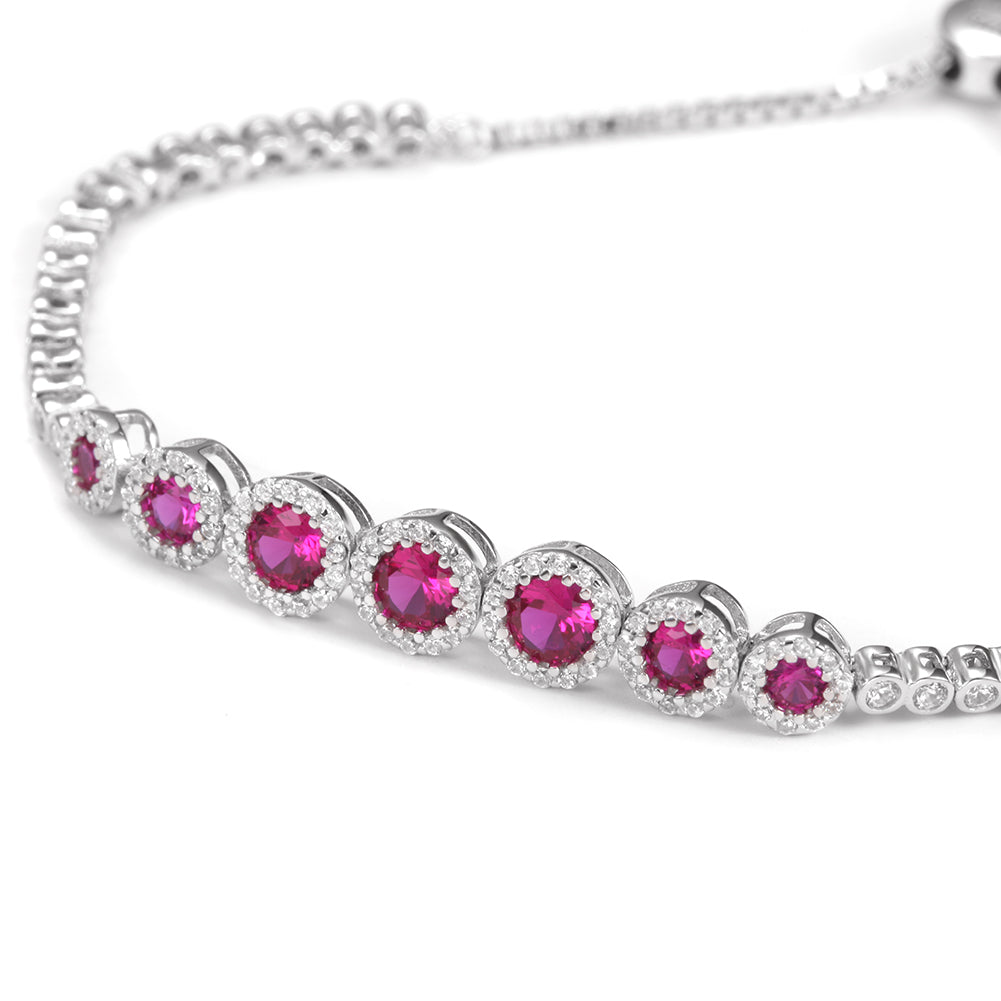 Round chain zircon bracelet-SSB029WG