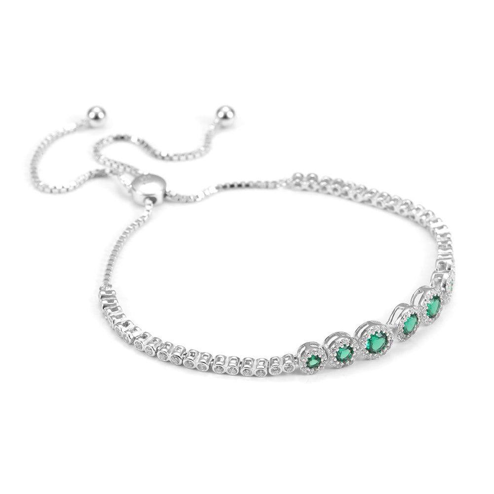 Round chain zircon bracelet-SSB029WG