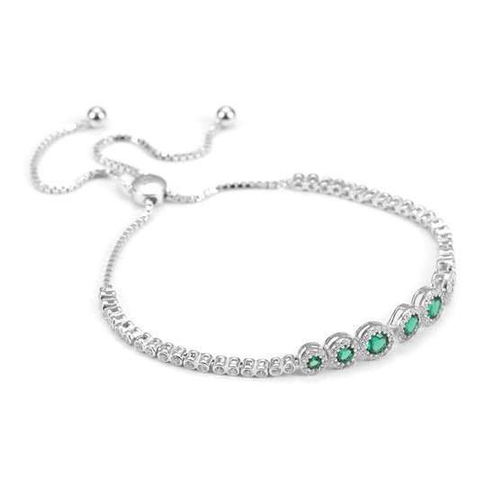 Round chain zircon bracelet-SSB029WG