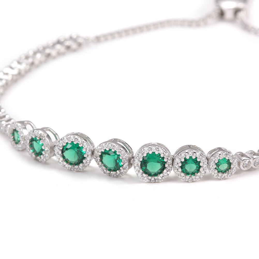 Round chain zircon bracelet-SSB029WG
