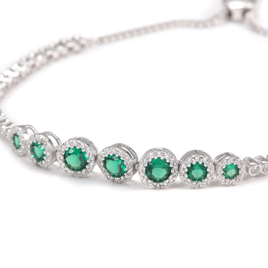Round chain zircon bracelet-SSB029WG