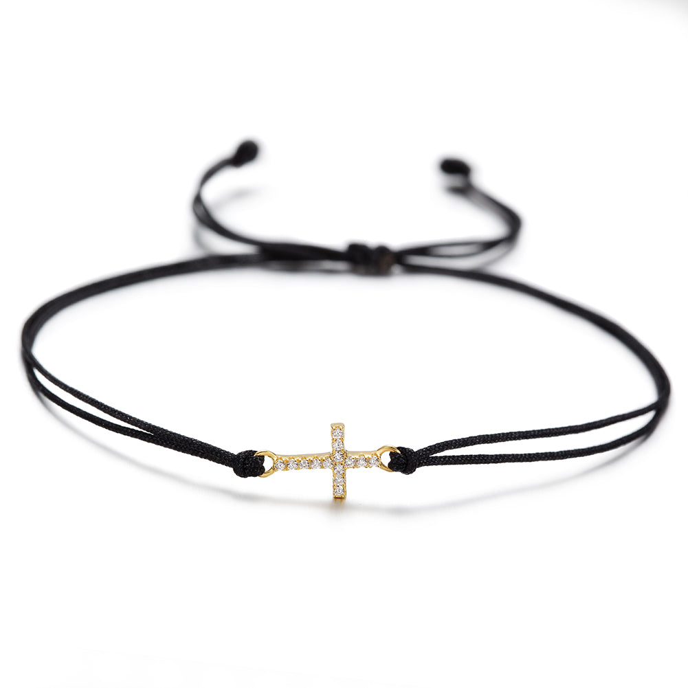 Rope Cross Full Diamond Bracelet-SSB082