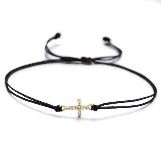 Rope Cross Full Diamond Bracelet-SSB082