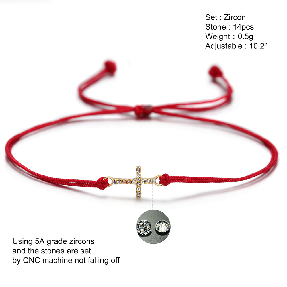 Rope Cross Full Diamond Bracelet-SSB082