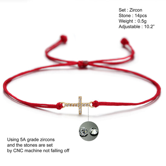 Rope Cross Full Diamond Bracelet-SSB082