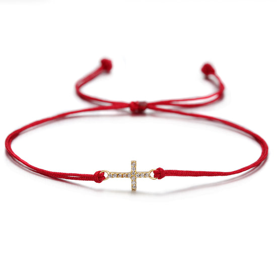 Rope Cross Full Diamond Bracelet-SSB082