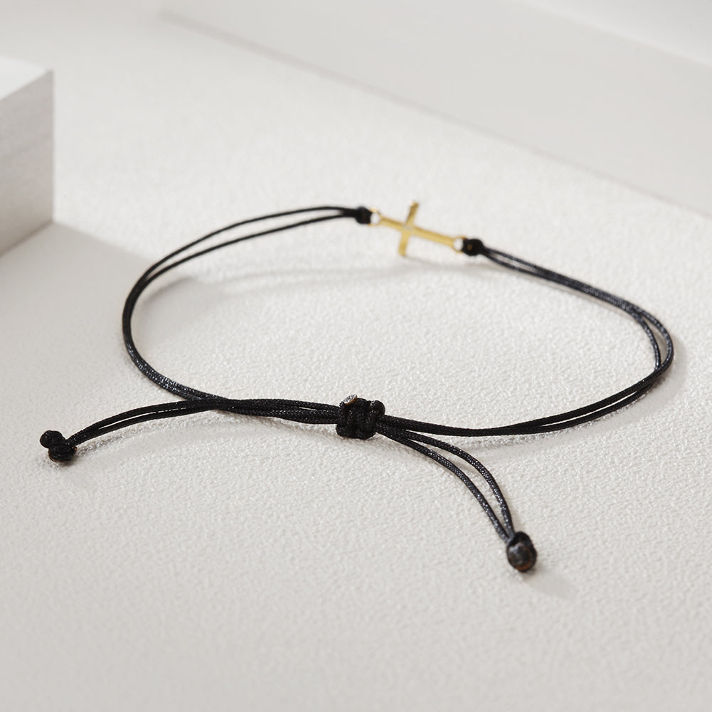 Rope Cross Full Diamond Bracelet-SSB082