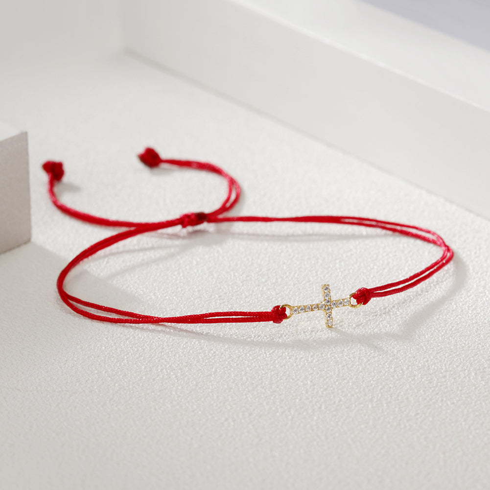 Rope Cross Full Diamond Bracelet-SSB082