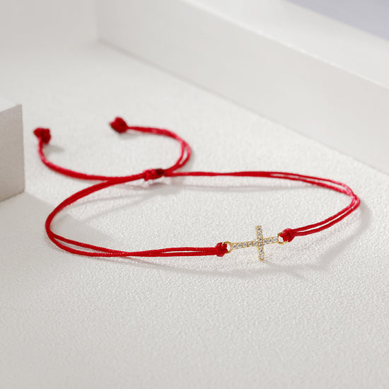 Rope Cross Full Diamond Bracelet-SSB082