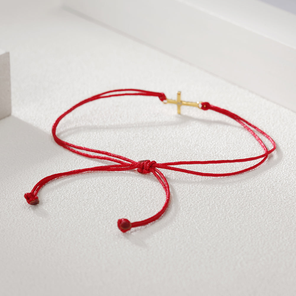 Rope Cross Full Diamond Bracelet-SSB082