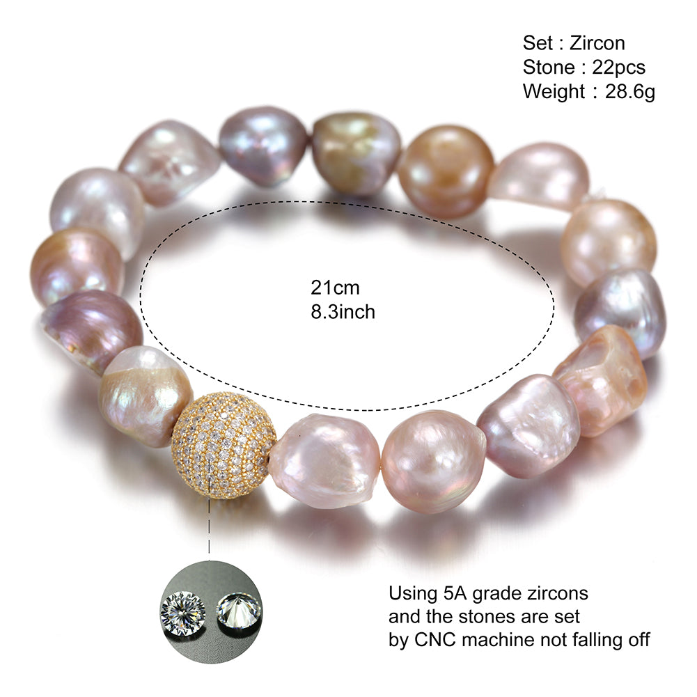 Irregular circular gemstone bracelet-SSB083